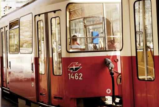 Aufnahme einer Wiener Straßenbahngarnitur