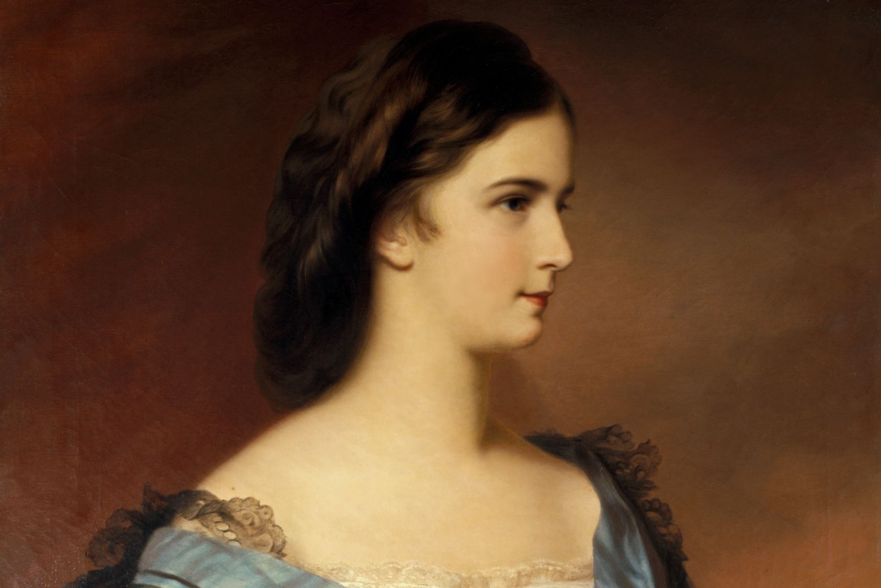 Kaiserin Elisabeth (1837−1898) Franz Schrotzberg, um 1862 Kunsthistorisches Museum Wien, Gemäldegalerie © KHM-Museumsverband Porträt-Gemälde von Kaiserin Elisabeth von Österreich